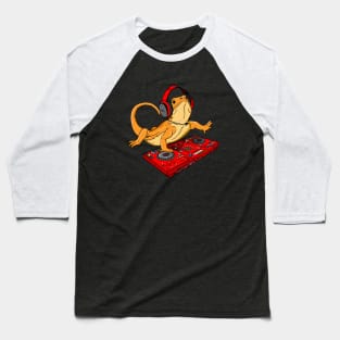 Bearded Dragon DJ Disc Jockey Baseball T-Shirt